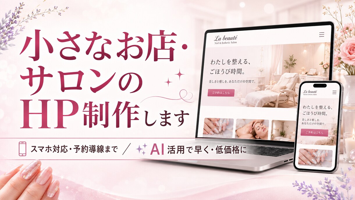 小さなお店・サロンのHP制作します スマホ対応・予約導線まで。AI活用で早く低価格に イメージ2
