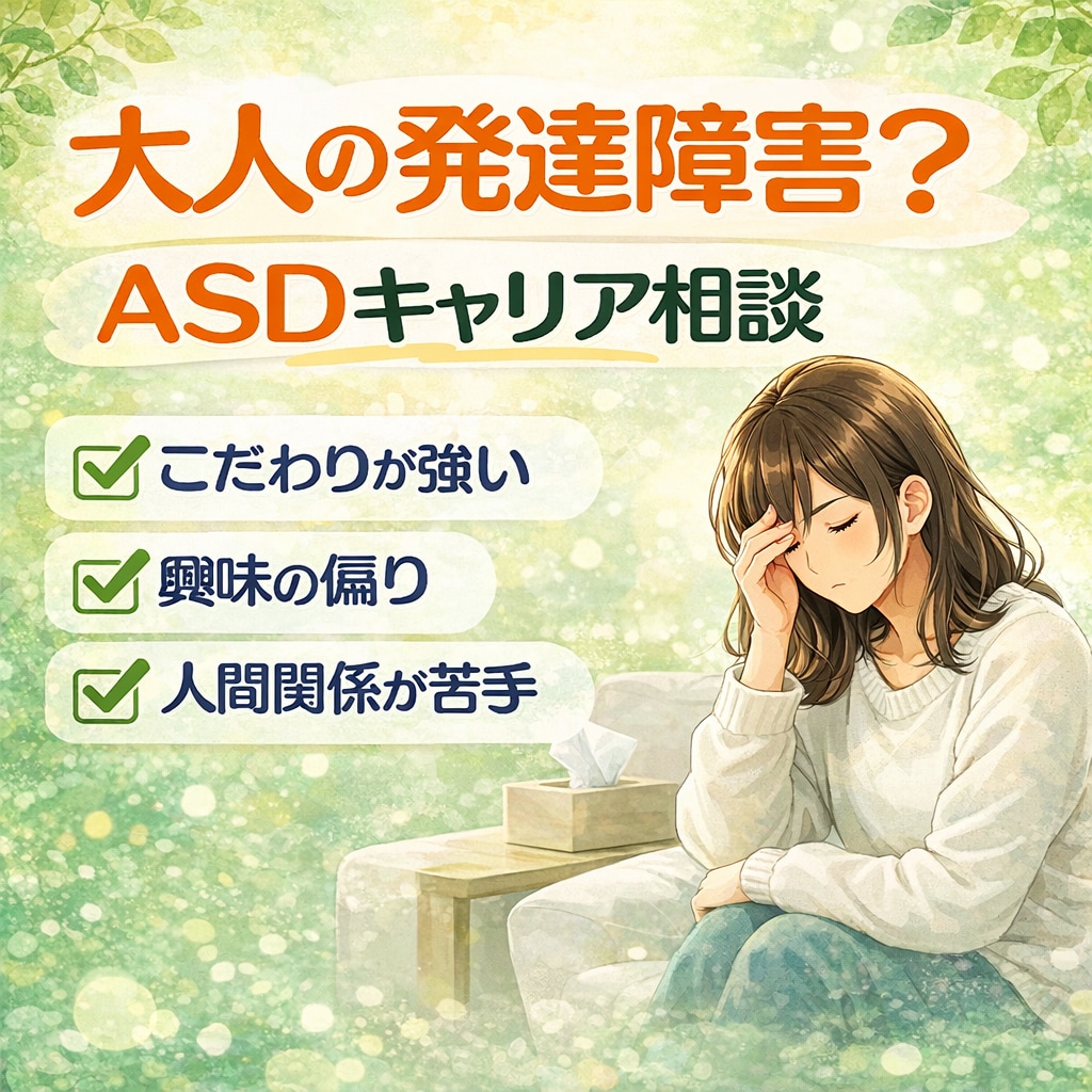 大人の発達障害？ASD？働きづらさの相談のります コミュニケーション苦手・こだわりが強い・興味の偏り イメージ1