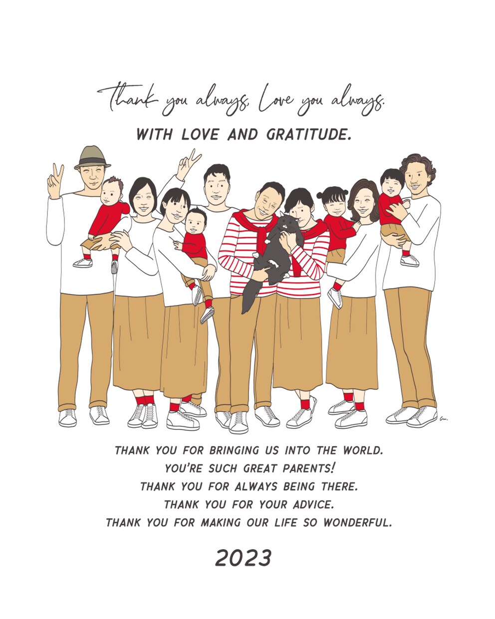誕生日・還暦祝いに。似顔絵イラスト制作します 古希、傘寿祝い等へのメッセージへの変更も承っております イメージ8