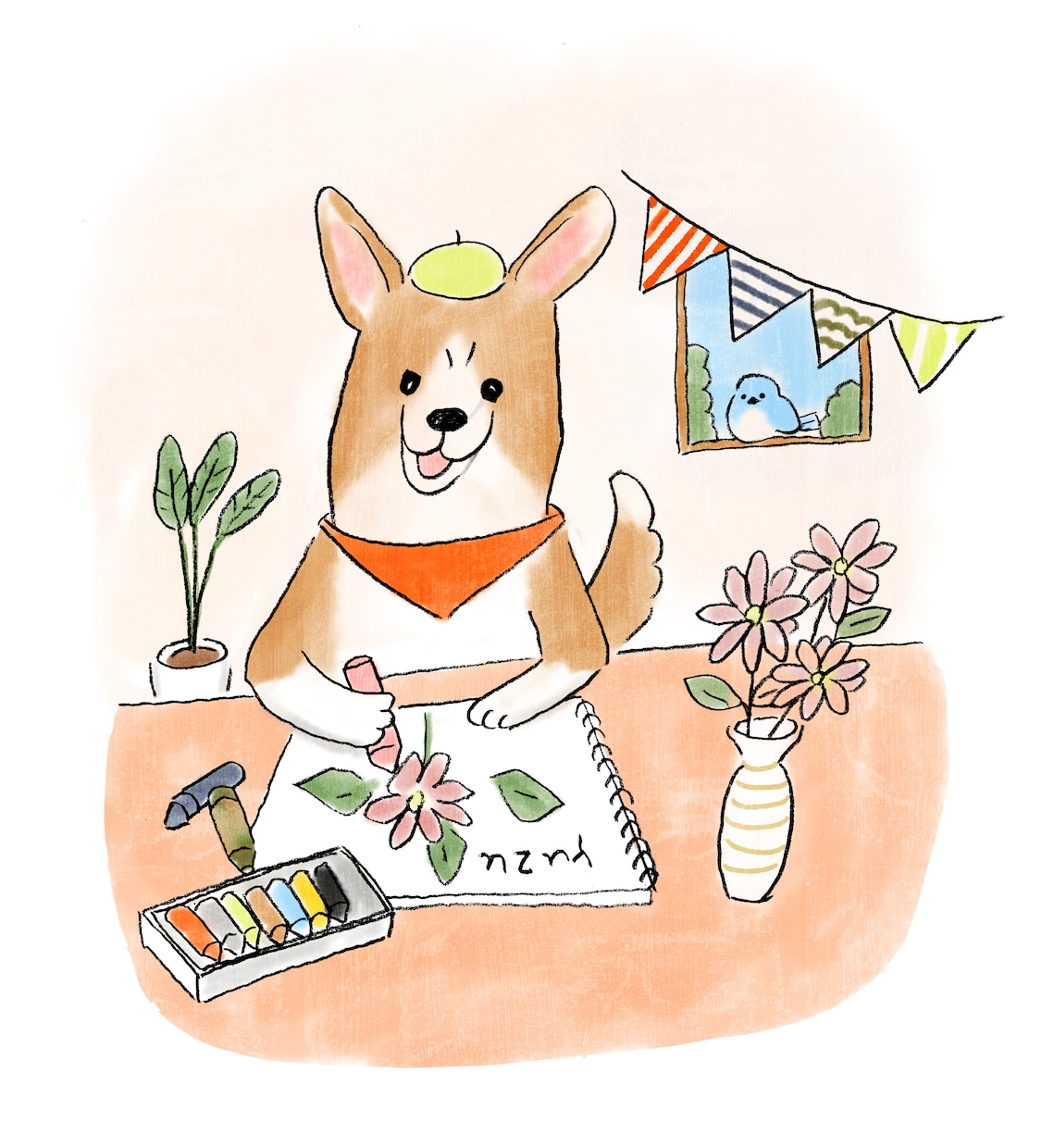 ペットを擬人化させた全身小物背景シーンで制作します 記念日やプレゼントなどにいかがですか？ イメージ3