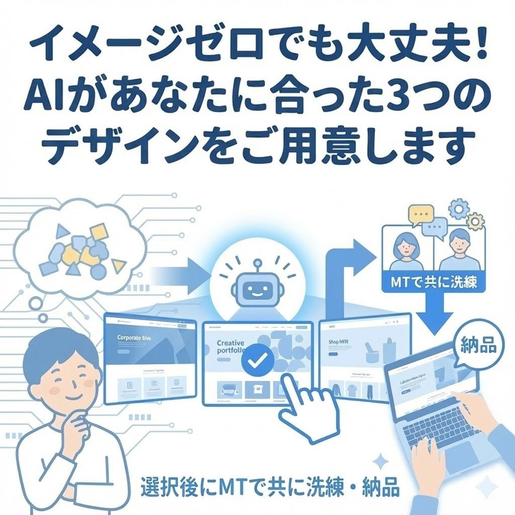 AIが3つのデザイン案を提供！MTで仕上げます 【25年12月限定】見積もり段階で３つのデザイン案を提示！ イメージ2