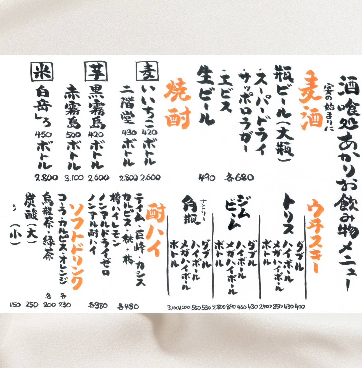 飲食店のメニュー表を【筆文字】で作成します リピート率高！オシャレで誰でも見やすい温かみのある字 イメージ6