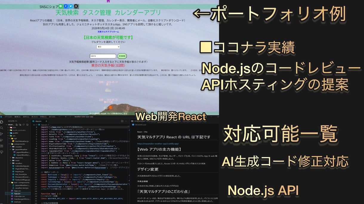 低下価格でWebアプリ、サイト開発代行します AI生成コードの修正対応可能 API開発はNodejs イメージ1