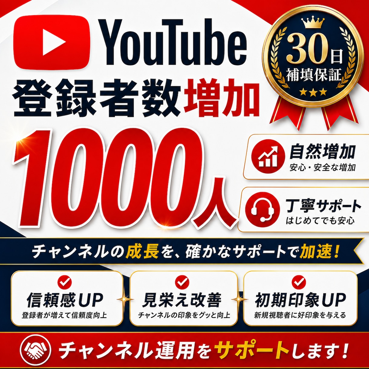 目指せYouTube収益化！登録者数増やします YouTubeチャンネル登録者増加人数調整可能！ イメージ4