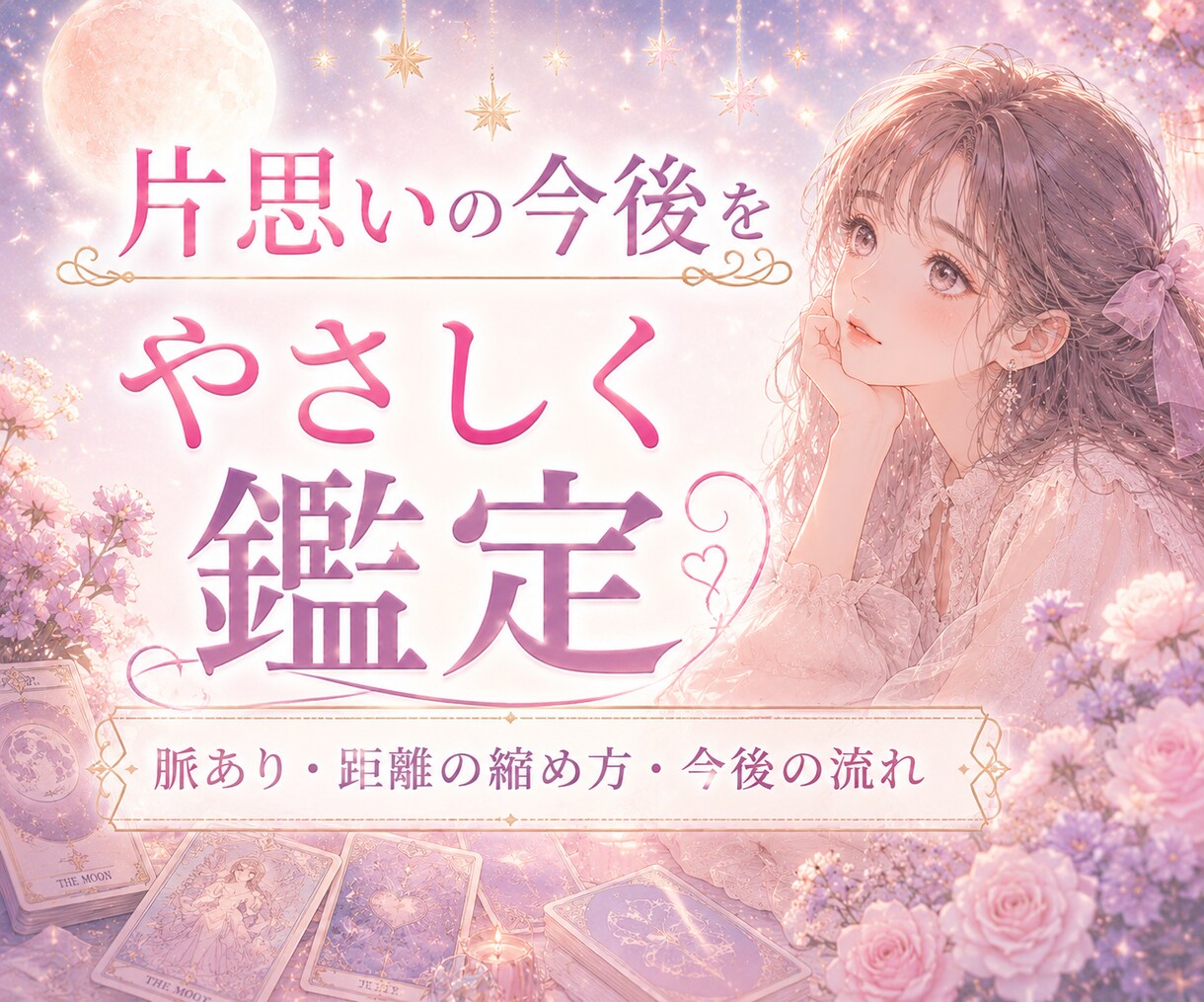 片思いの今後をやさしく占います 脈あり度や、今後の距離の縮め方を見ます イメージ1