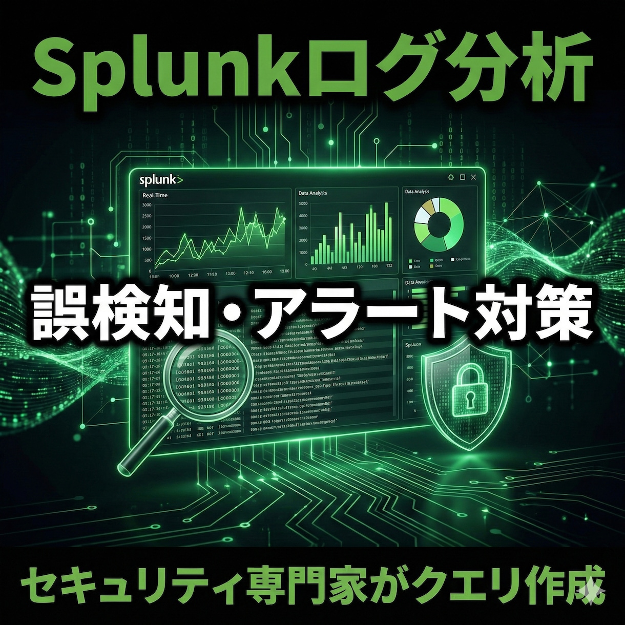 Splunkの誤検知削減・検索クエリを作成します 標準偏差などを用いた「本当に危険なアラート」検知ルールを作成 イメージ1
