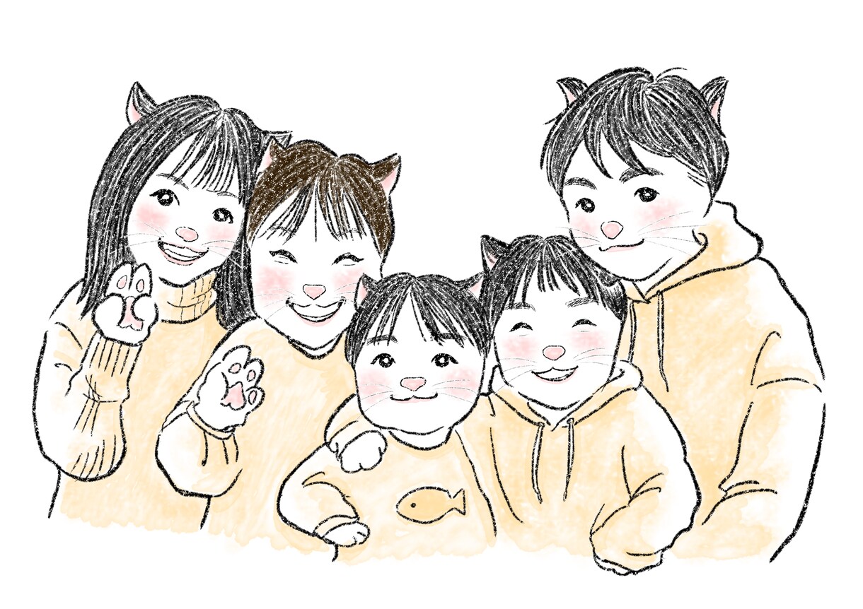 猫化　犬化の似顔絵お描きします ペットもご一緒に描けます。プレゼントやウェルカムボードに！ イメージ3