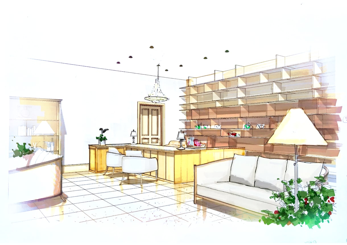 手描きパースで暖かみをお伝えできます 若い世代に響く軽やか水彩風。工務店、設計士様、施主様向け。 イメージ2