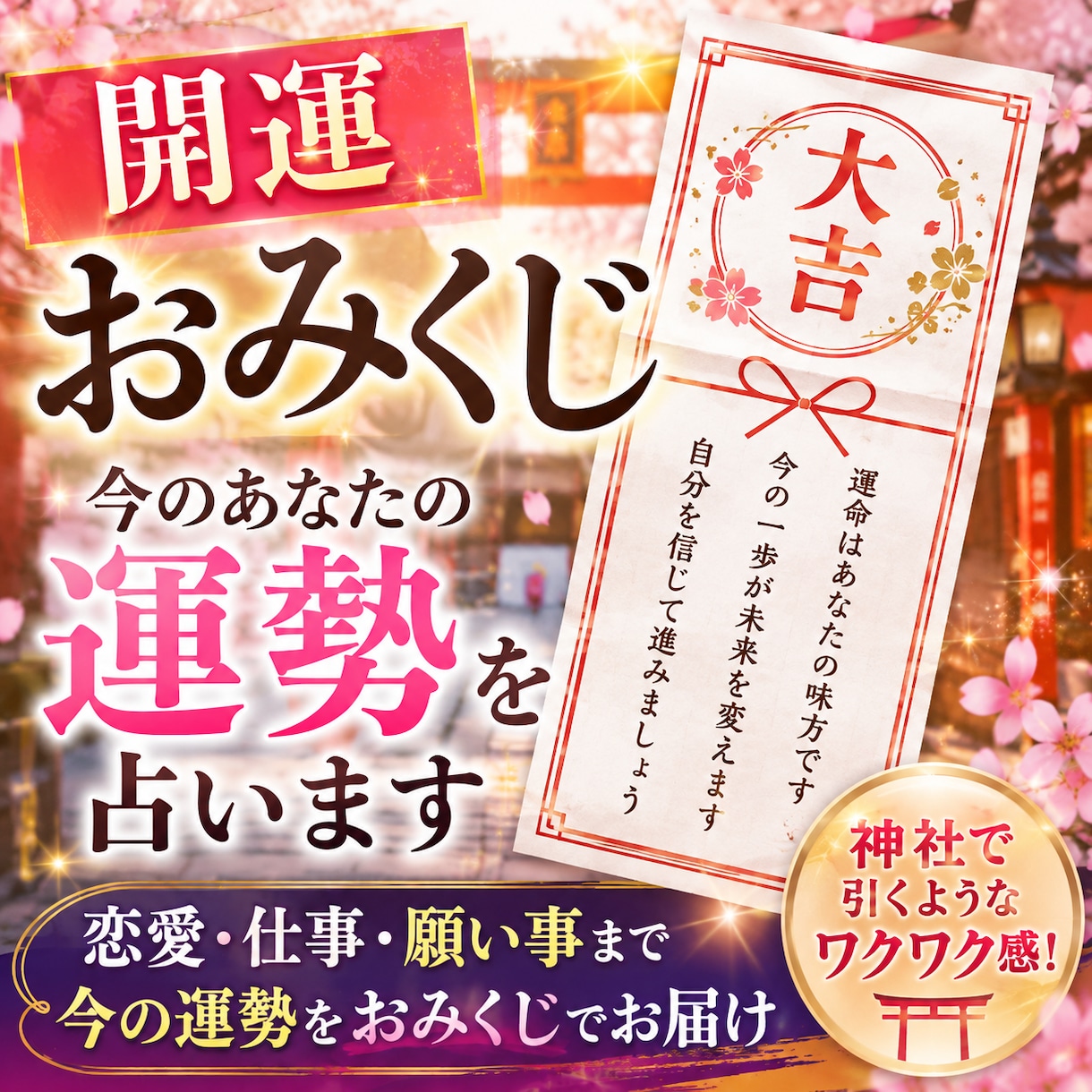開運おみくじ｜今のあなたの運勢を占います 恋愛・仕事・願い事まで今の運勢をおみくじでお届け イメージ1