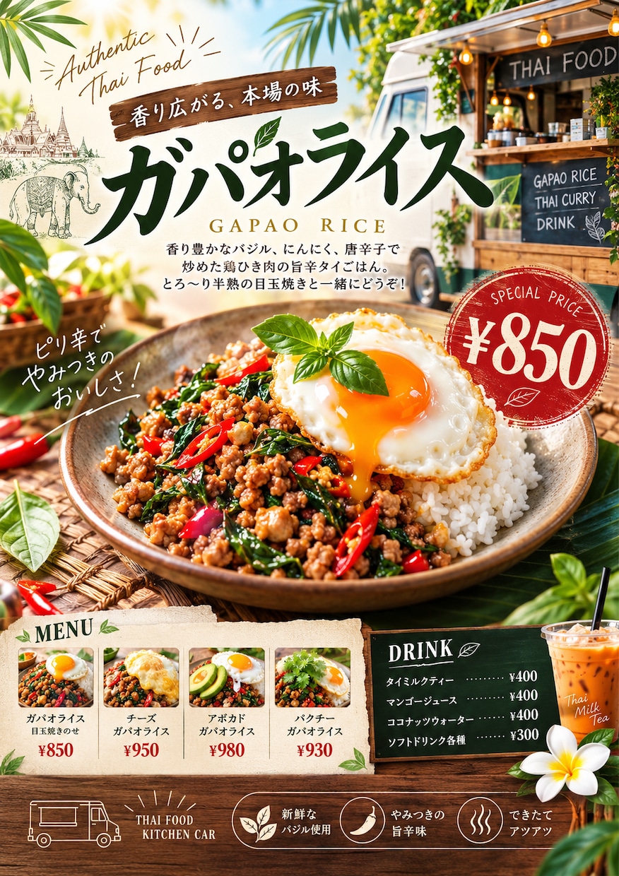 写真映えするキッチンカーメニューおしゃれに作ります 写真映え×美味しそう目を引くキッチンカーメニューを作成します イメージ7