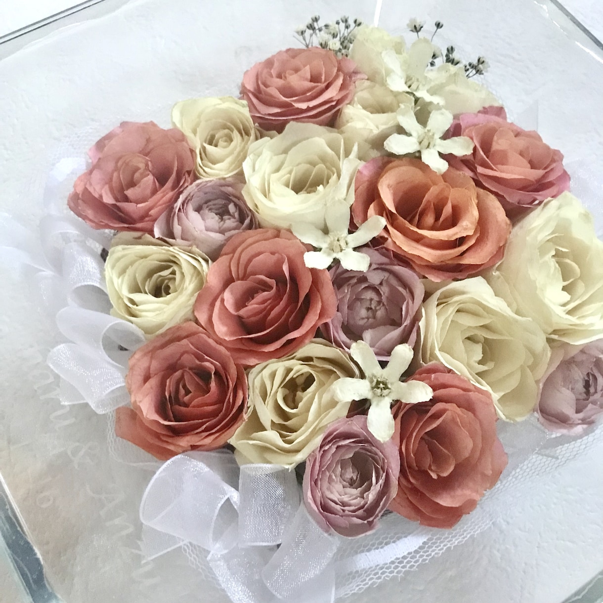 プロポーズの花束ウエディングブーケ記念の花残します 【スクエアS】大切な日のお花を保存　ブーケ・プロポーズの花束 イメージ9