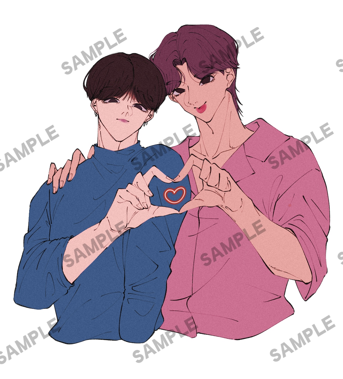 2人絵OK！個人観賞用にも／イラストを作成します 構図おまかせ◎細部までヒアリングし理想のイラストを実現します イメージ8