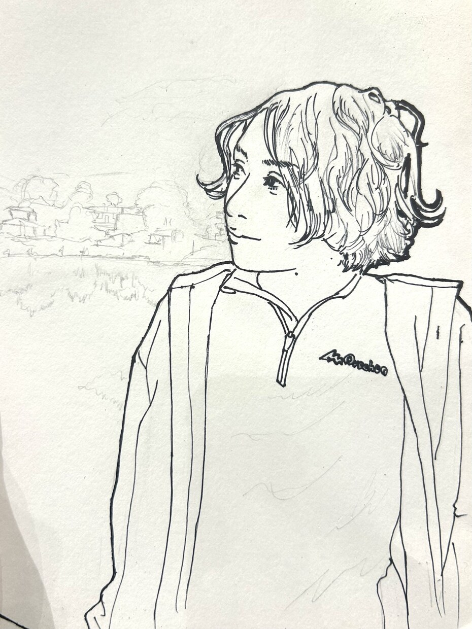 ボールペン×水彩のやさしい似顔絵描きます 思い出をやさしく美しく残す世界に一つの似顔絵です イメージ6
