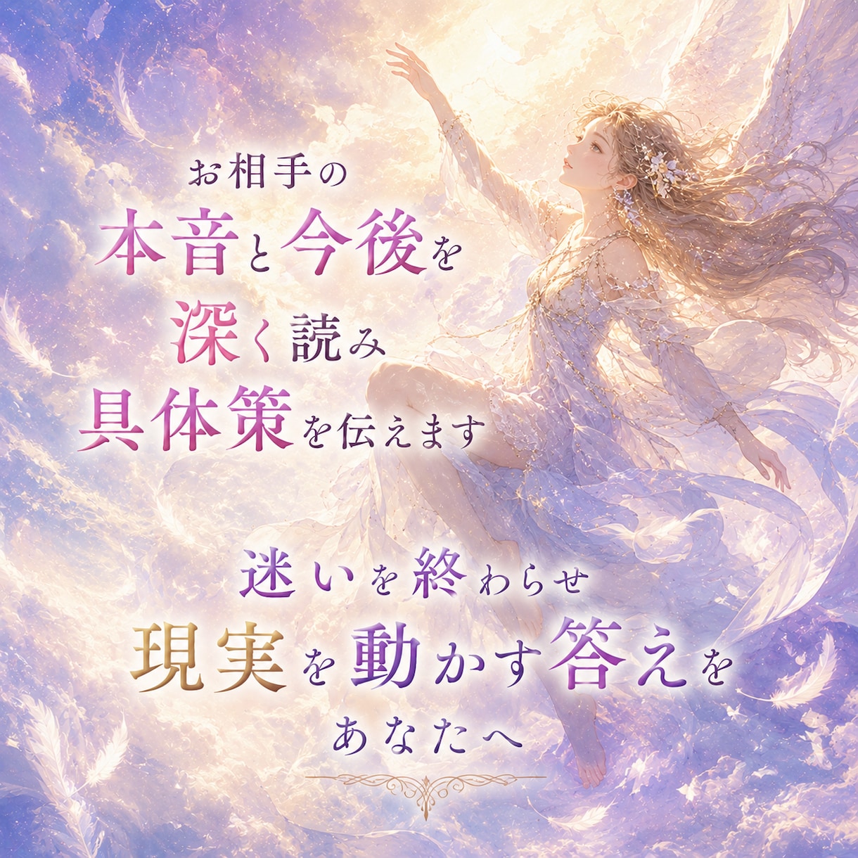 お相手の本音と今後を深く読み具体策を伝えます 見えない想いを解き明かし、あなたの恋愛の流れを整えます イメージ1