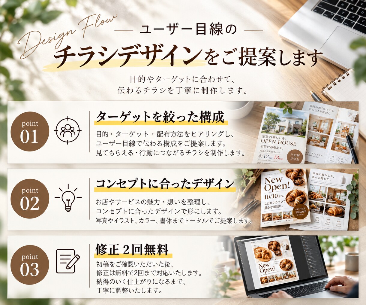 反応が変わるチラシを設計します 集客・反応を考えた“伝わる”デザイン イメージ4