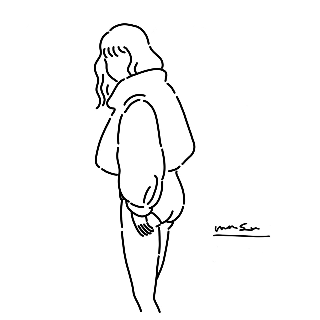 アイコン・イラストオーダー承ります シンプルお洒落なモノクロイラストをSNSなどでどうぞ♡ イメージ4