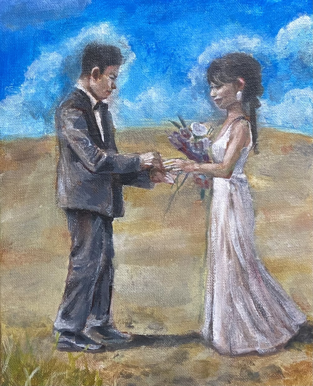 結婚式用オーダー油絵を制作します 油絵で“世界にひとつのウェディング作品”を制作します イメージ1