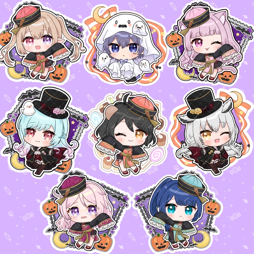 表情二種＋背景つき！ハロウィンイラストお描きします サンプルイラストをベースにカスタムするデフォルメ絵 イメージ7