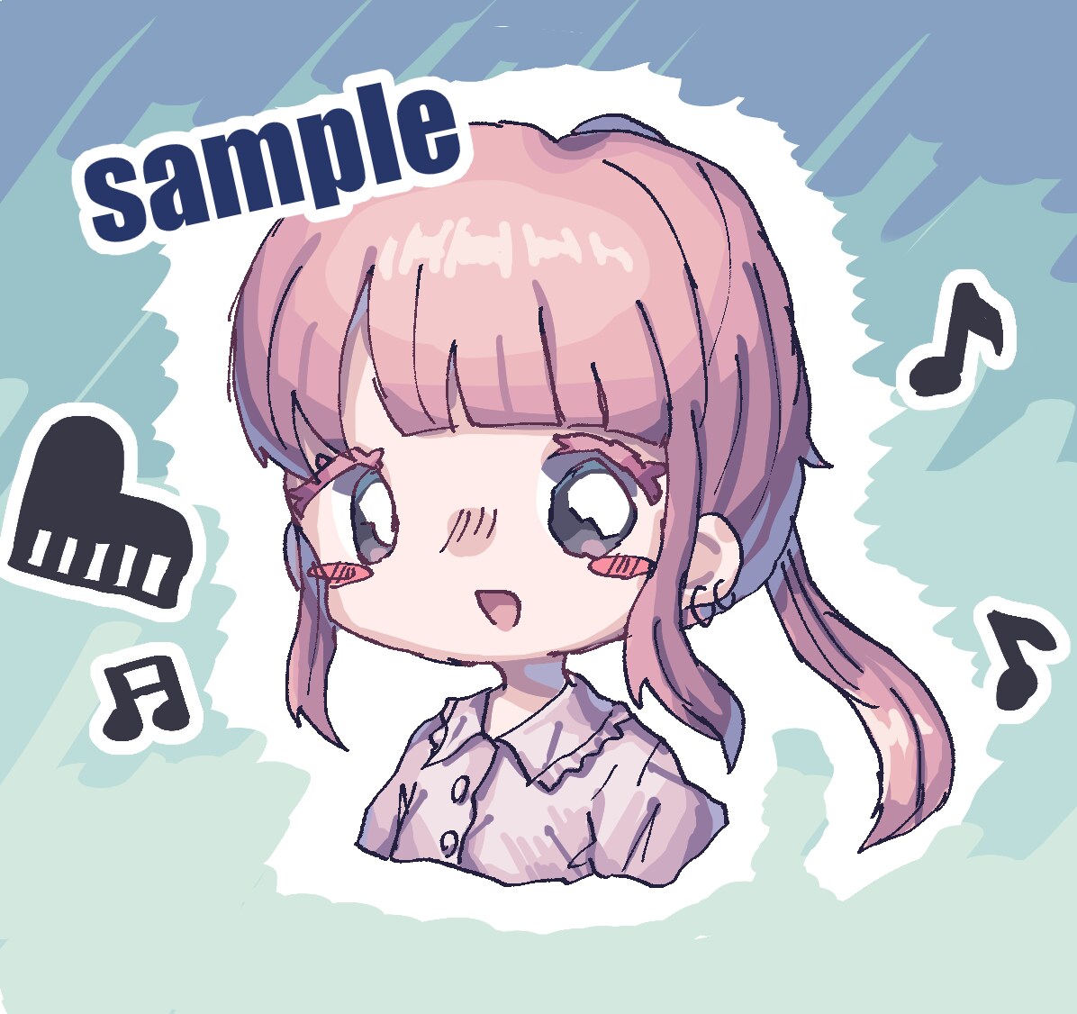 可愛くてふわふわした女の子のアイコンをお届けします 個性的な絵柄のかわいい女の子のアイコンを素早く描きます～！ イメージ7