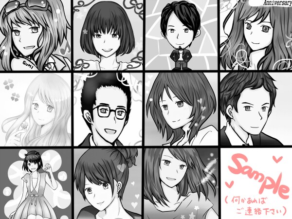 シンプルでかわいめアイコン、挿絵描きます 似顔絵、好きなキャラクターのオリジナル絵がほしい方へ イメージ3