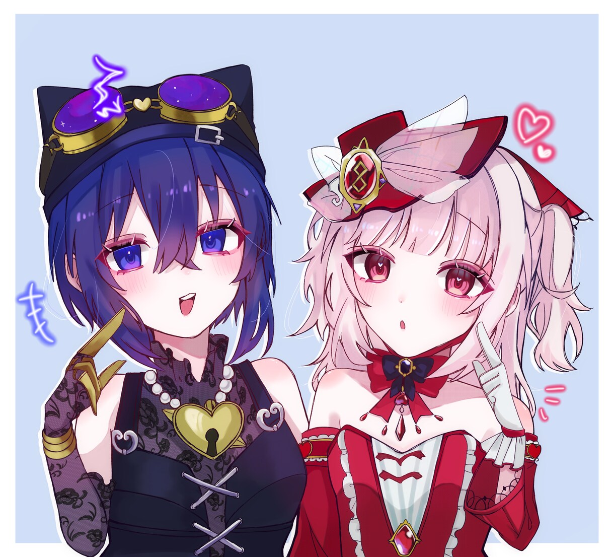 2人組の可愛すぎるペアイラスト描きます 透明感と可愛さが推しポイントです イメージ2