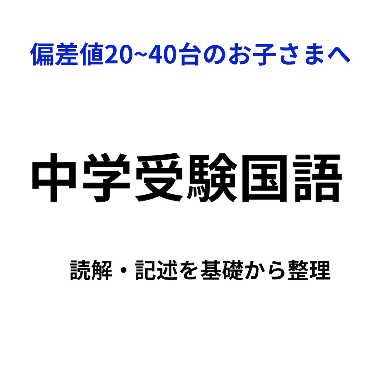 中学受験国語｜偏差値20〜40台を伸ばします 読解・記述・文法を基礎から整理します イメージ1