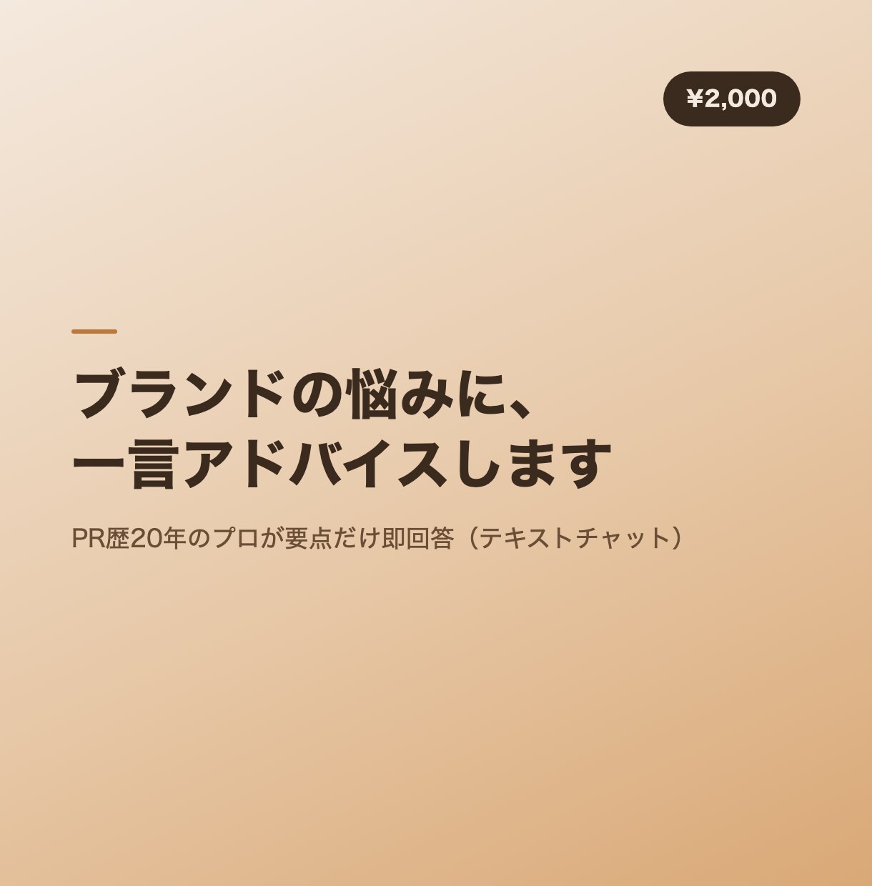 ブランドの悩みに一言アドバイスします PR歴20年のプロが要点だけ答えます イメージ1