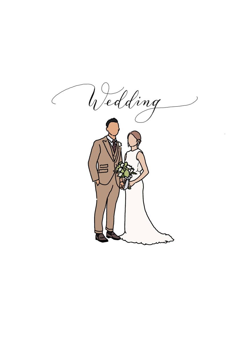 あなたの思い出写真をおしゃれなイラストに仕上げます ウェルカムボード、アイコン、結婚式、カップル イメージ2