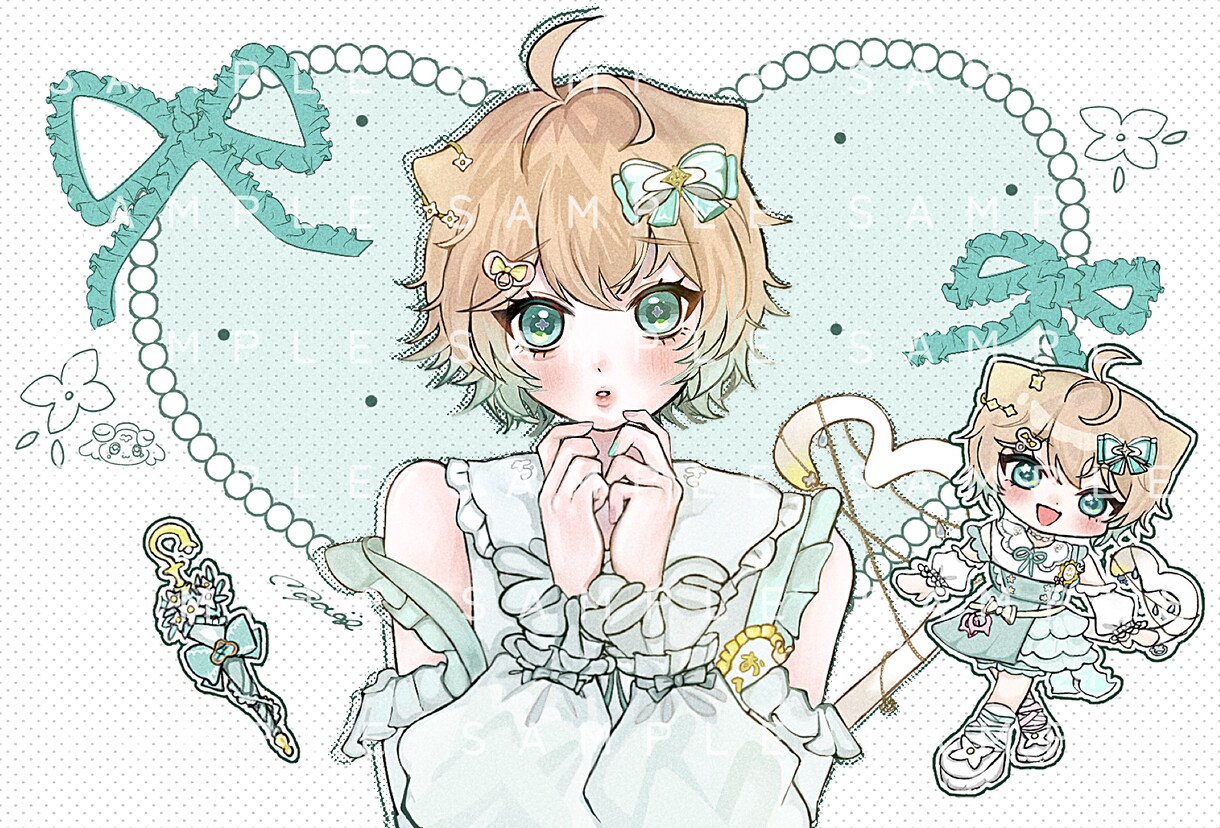 キラキラで可愛いイラストを描きます アイコンや1枚絵など多様に使用できる可愛いイラストを描きます イメージ3