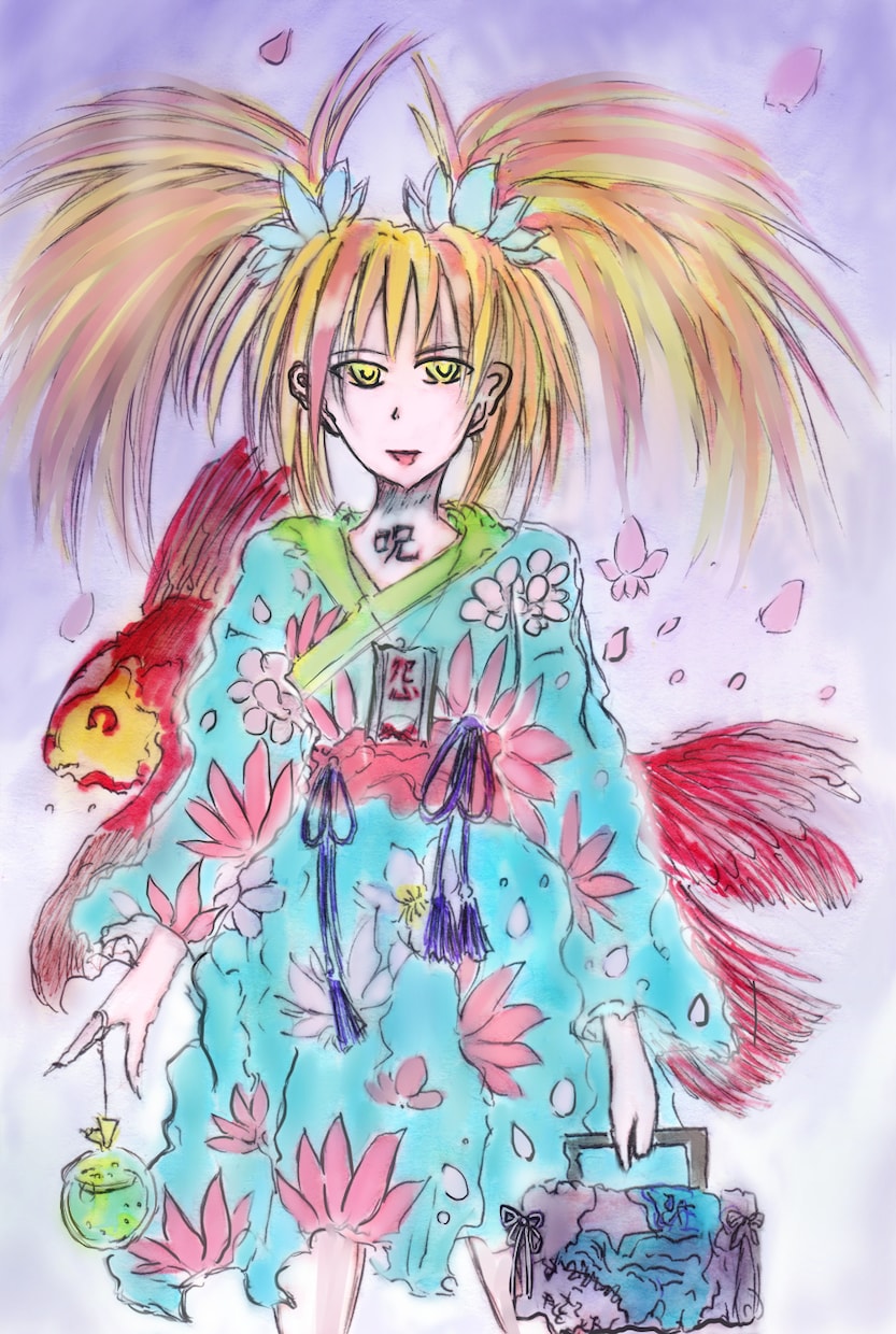 ホラーのイラスト描きます 私にしか描けない絵柄でダークで綺麗なホラーな絵を描きます。 イメージ6
