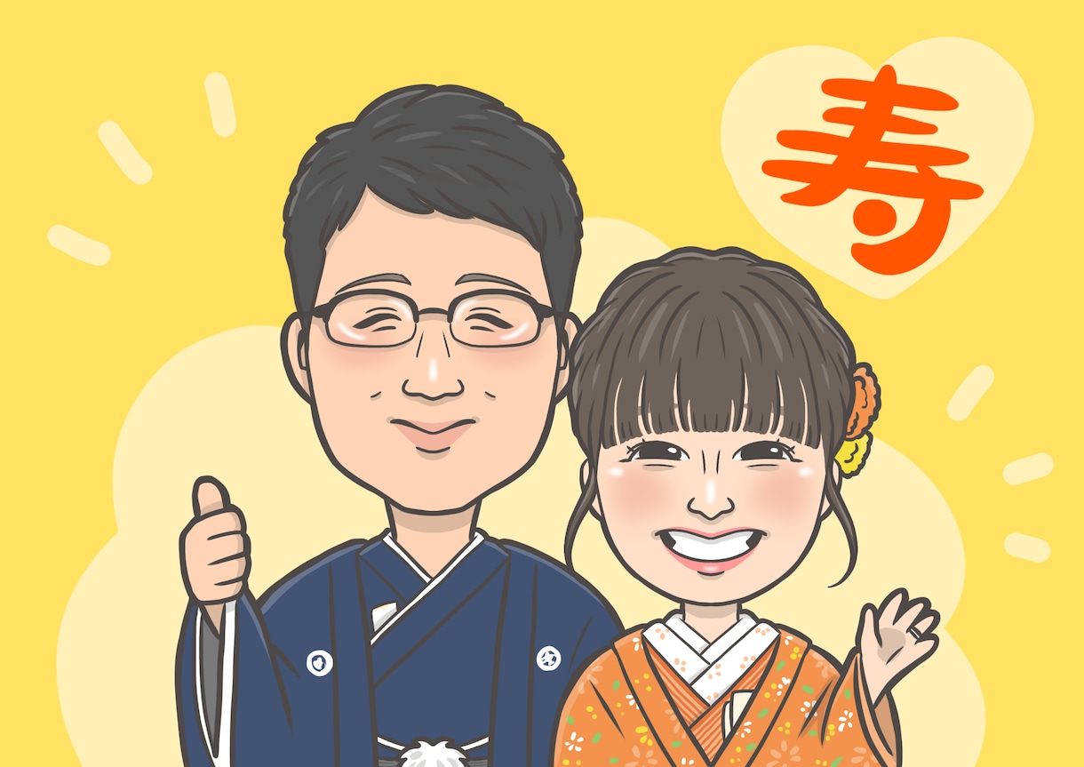 大切な記念日に！ウェルカムボードお描きします 結婚式・記念日の想い出に残る似顔絵をお届け致します！ イメージ3