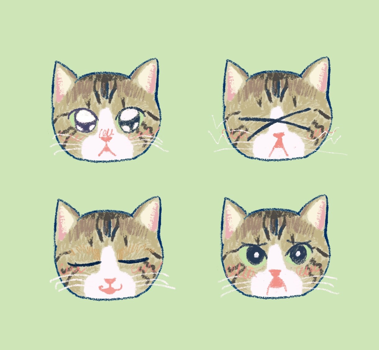 喜怒哀楽4種を可愛く描きます あなたや家族、友人やペットの似顔絵をかわいいタッチで！ イメージ4