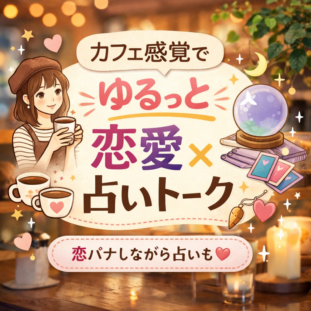 カフェ店員に恋愛相談☕️占いも交えながら話します カフェで友達と話す感覚でゆるっと恋愛相談×占い イメージ1