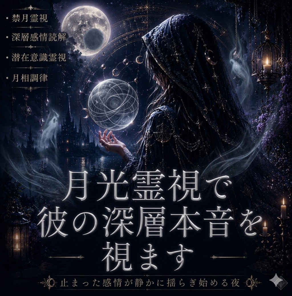 月光霊視で彼の深層本音を視ます 【彼の本音】絡まった想念を月相術式で読み解きます イメージ1
