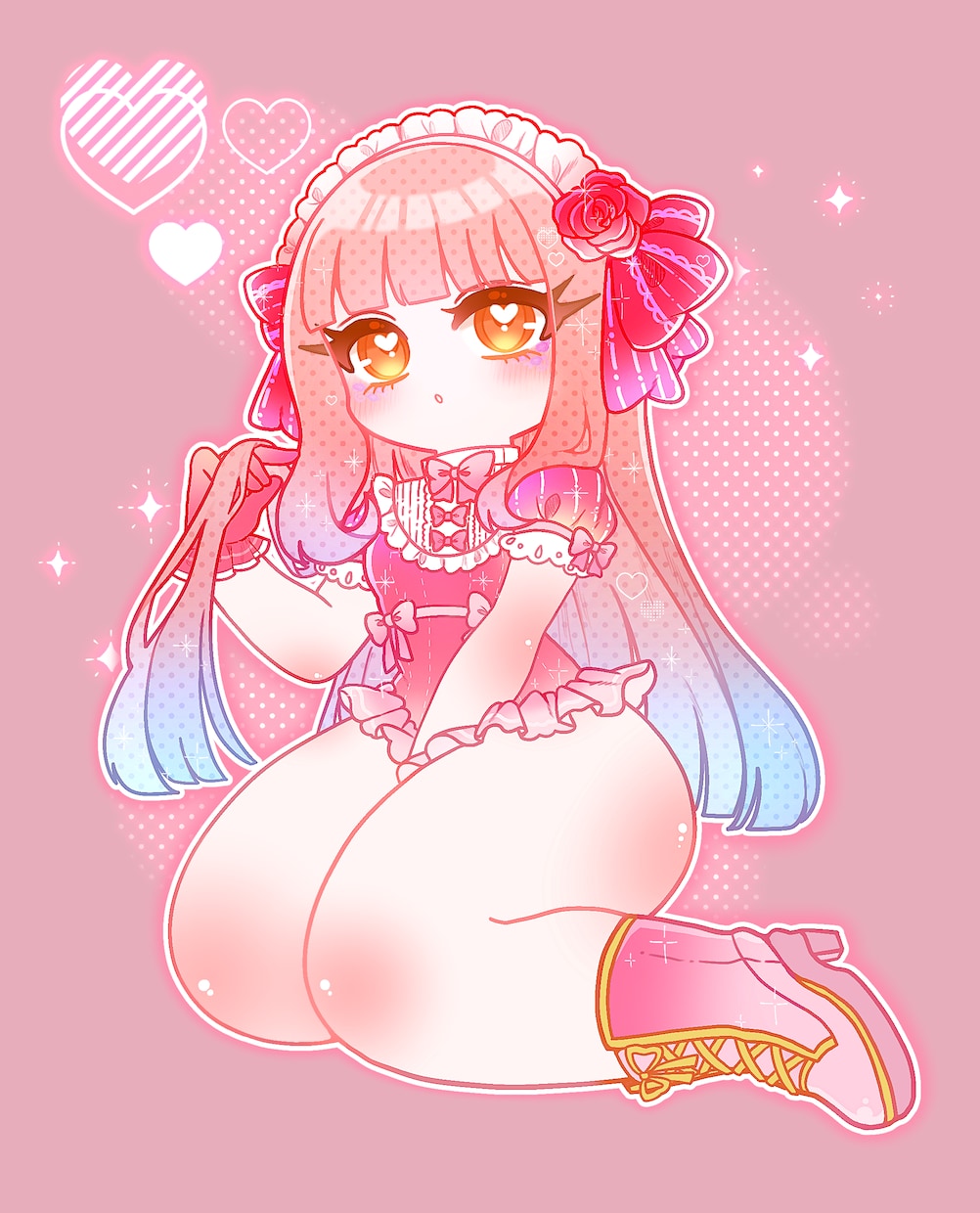 太ももが魅力的な可愛いイラストをお届けします 商用利用OK！SNSや衣装デザイン、グッズ制作お任せ下さい！ イメージ8