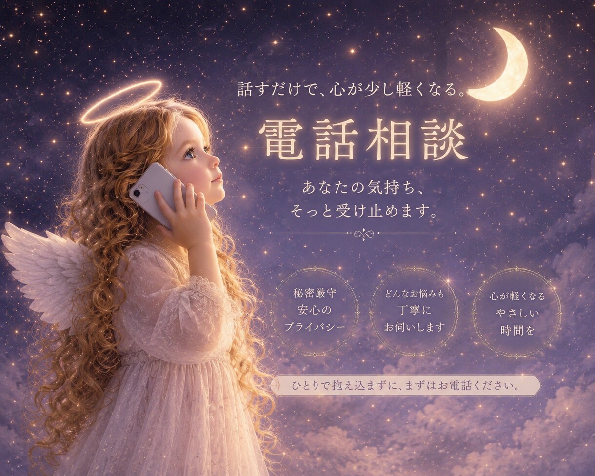 １分からでも⁑不安、お悩みに寄り添います 恋愛・人間関系・仕事のモヤモヤすっきりするまでお話ください＊ イメージ1