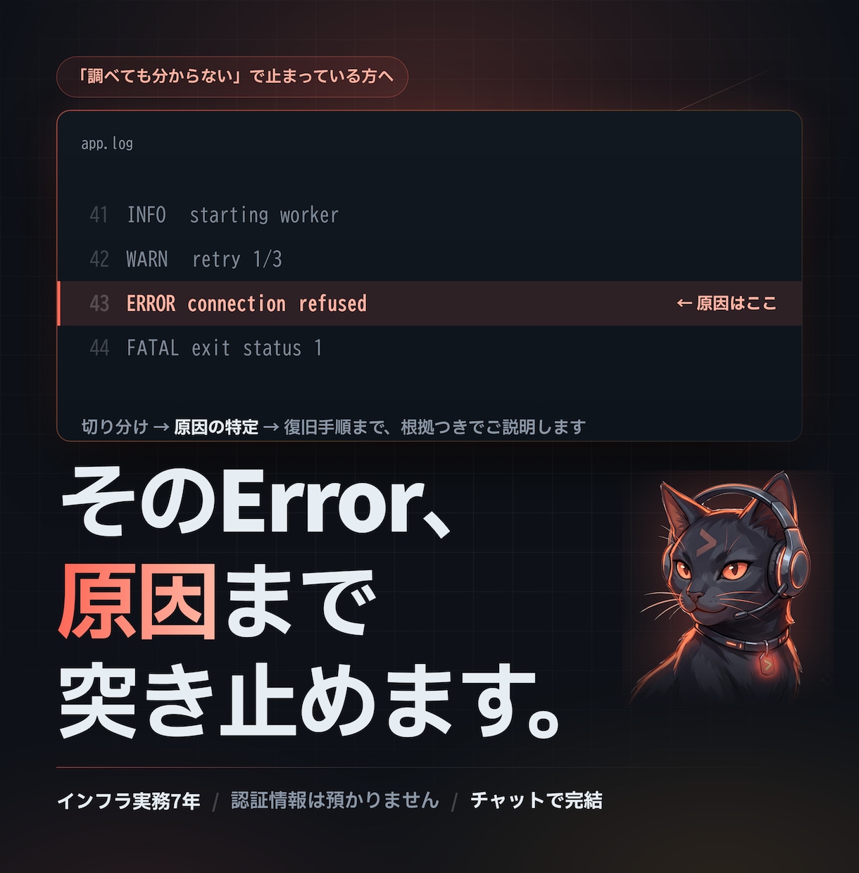 AWS/Azure/GCPのエラーを解決します 「動かない」「繋がらない」の原因をチャットで特定 イメージ1