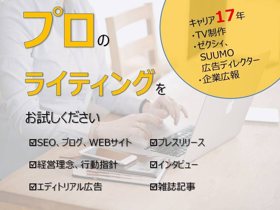 経歴17年の技で貴方の文章をレベルアップさせます 記事、ブログ、Webなど文章なら何でもすっきりわかりやすく イメージ1
