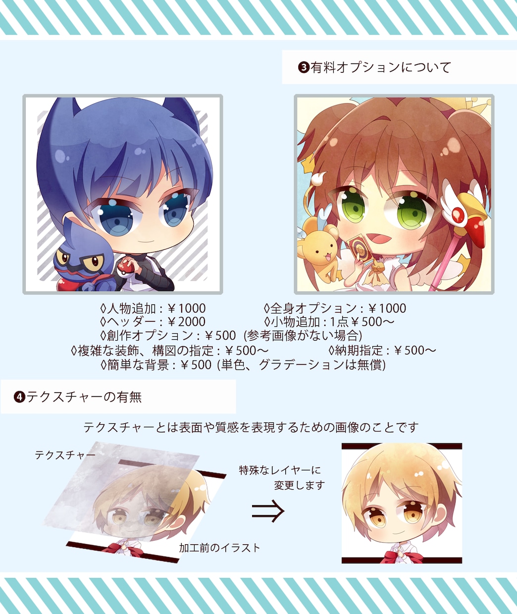 SDアイコン・ヘッダー製作いたします ＳＮＳアイコンイラスト制作ฅʕ·ᴥ·ʔฅ イメージ3