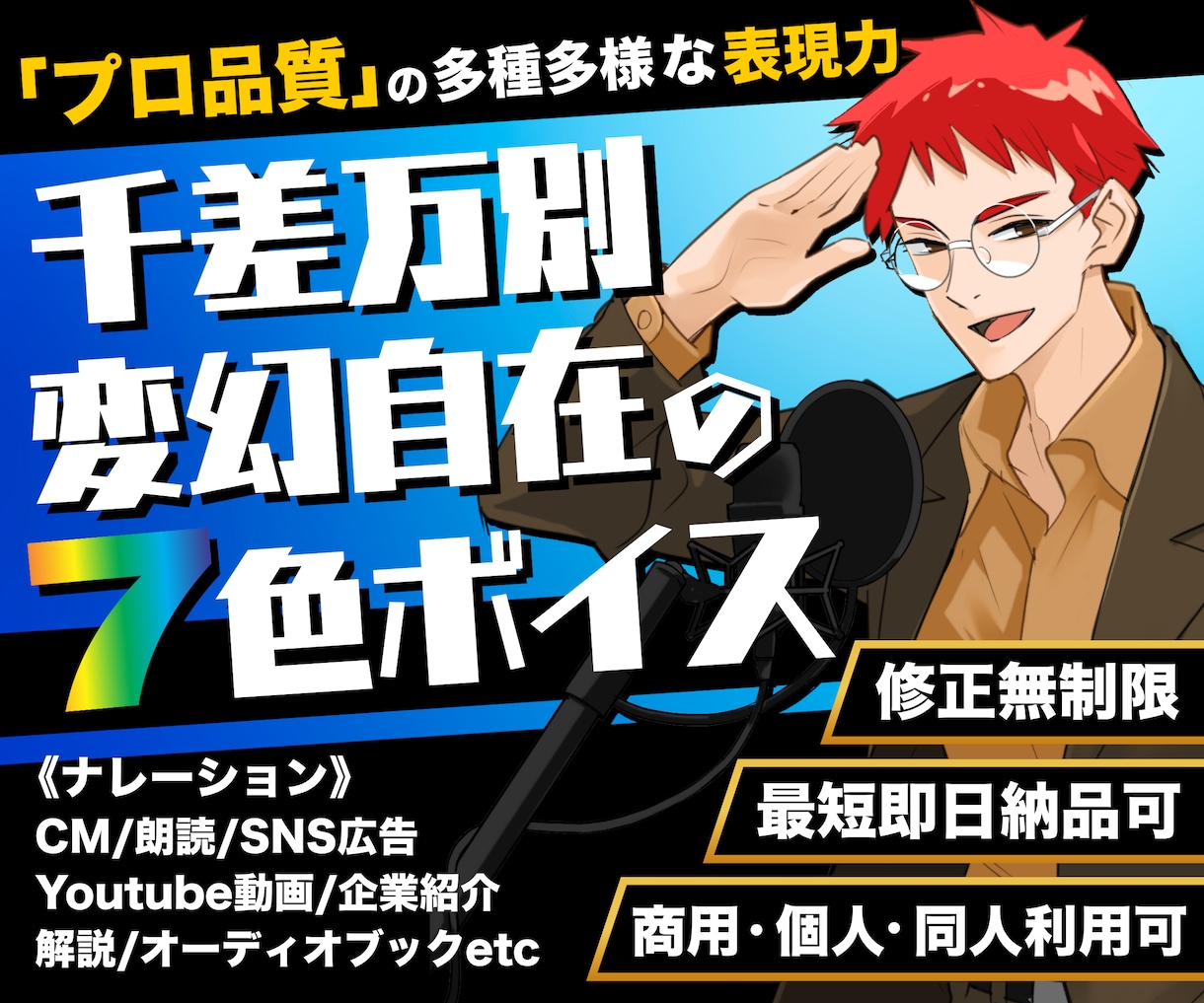 元事務所所属声優のナレーションをお届け致します 良く通る声質で落ち着いた内容もテンションが高い内容もOK イメージ1