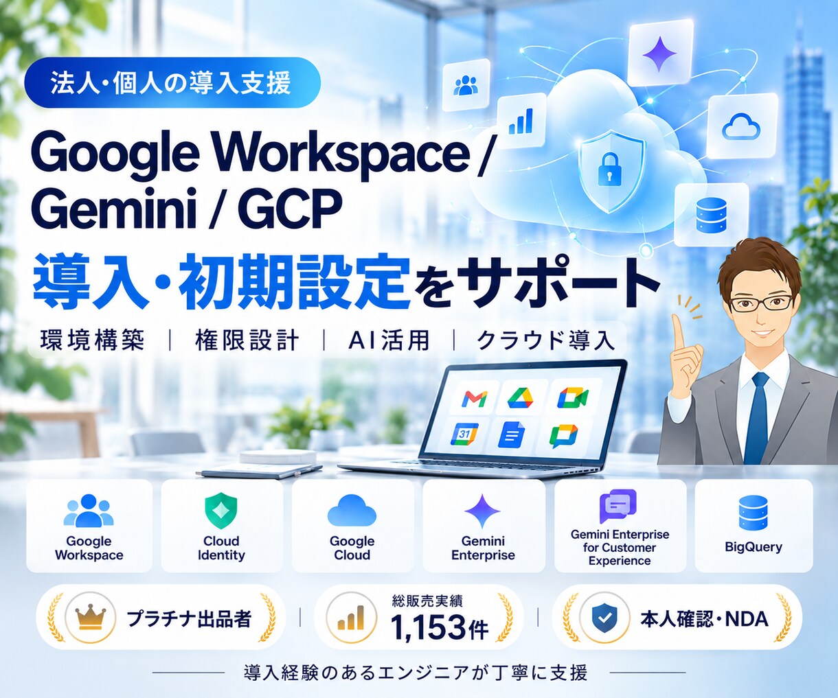 GWS/Gemini(E)/GCP導入します 企業や個人のGoogleWorkspaceやGemini導入 イメージ1