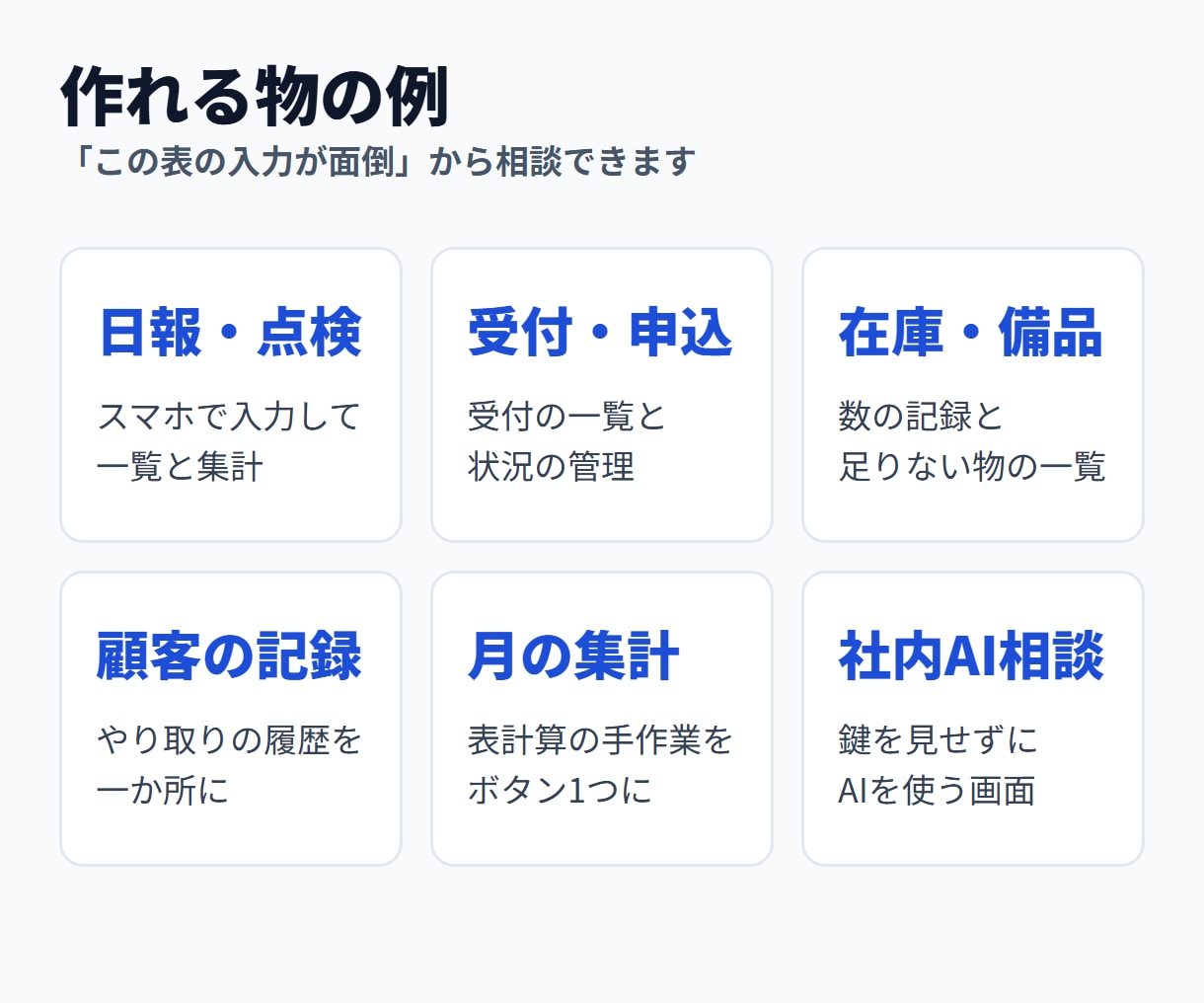 Excelや紙の業務を動くWebアプリにします 仕上げる前に試作をお見せします｜AI組み込みも対応 イメージ3