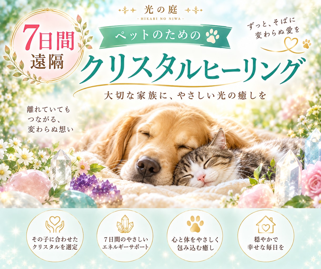 大切なペットを7日間クリスタルの光で癒します その子に合わせたクリスタルを選び、7日間やさしく寄り添います イメージ1