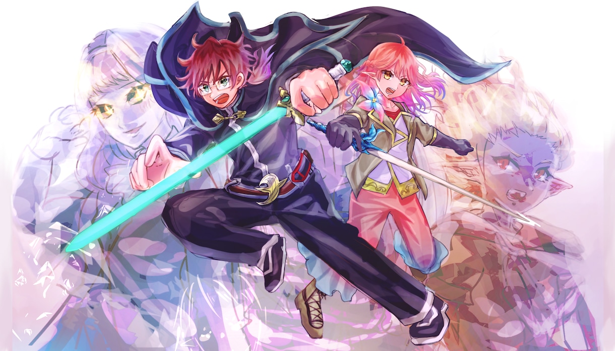 鮮やかなイラストお描きします 【一枚絵ご希望の方】表紙や動画のサムネイルなどにも♪ イメージ7