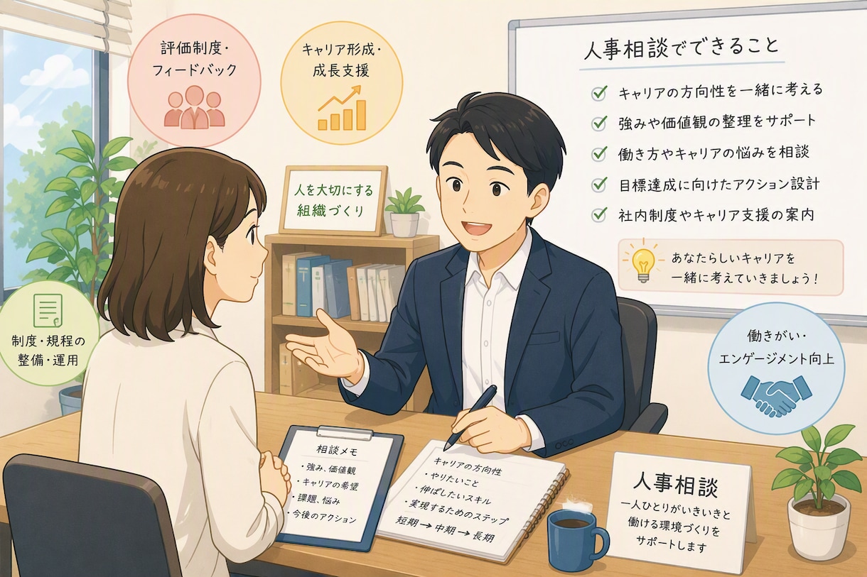 人事にかかわる相談何でも伺います 企業人事から個人の相談まで現役人事相手に相談！ イメージ1