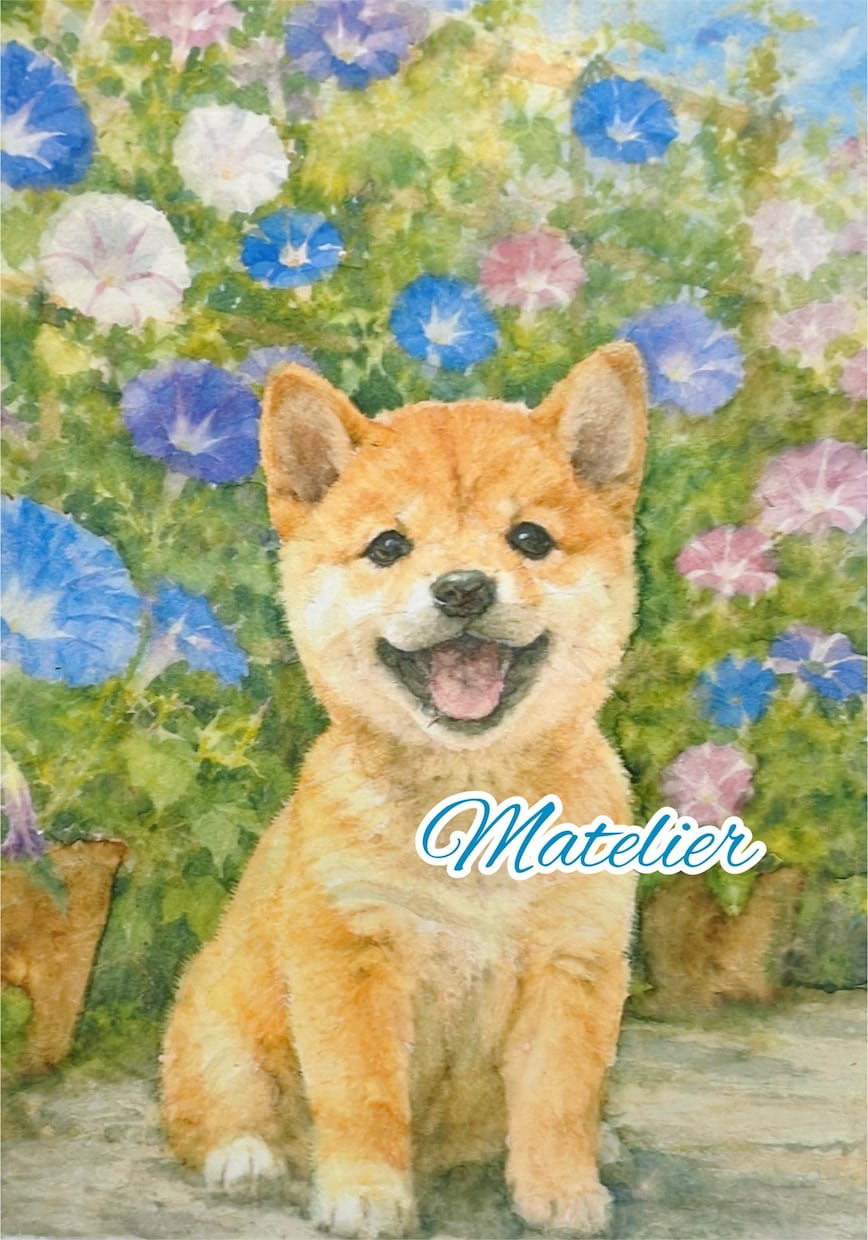 オーダーで動物の水彩似顔絵原画◎制作します 世界に一点の作品　特殊ブラシ使用の水彩画　インテリアにも。 イメージ5