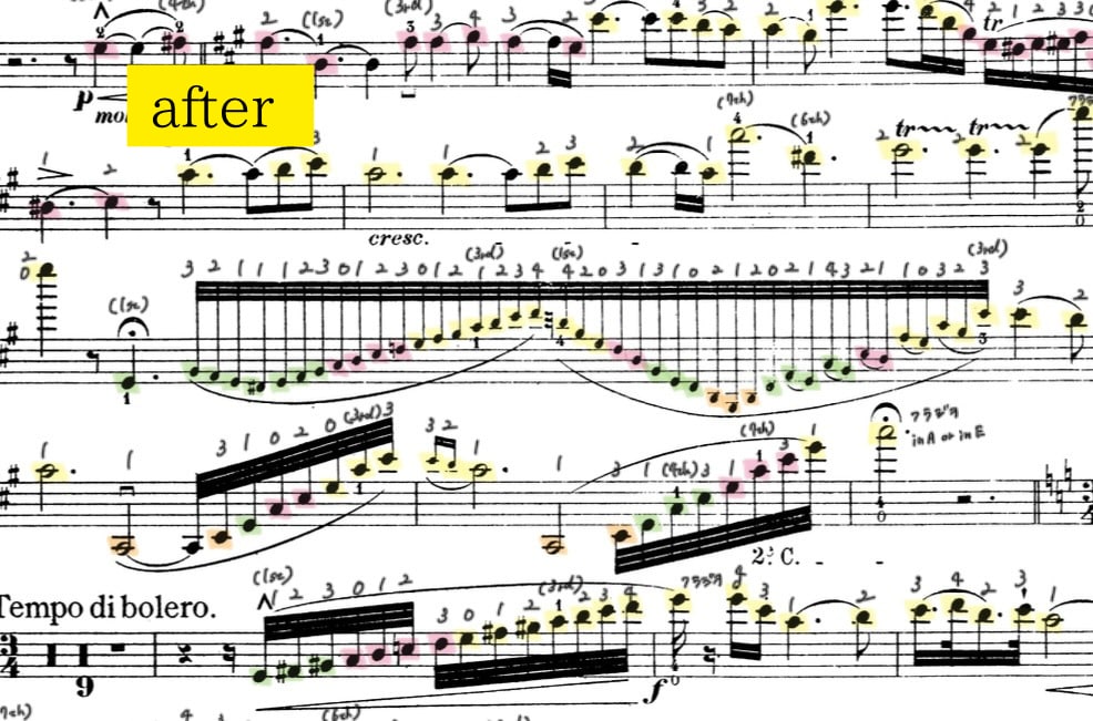 ビオラ、ヴィオラの指番号書きます 皆さんの練習にお役立てください！(交響曲協奏曲室内楽曲用) イメージ3