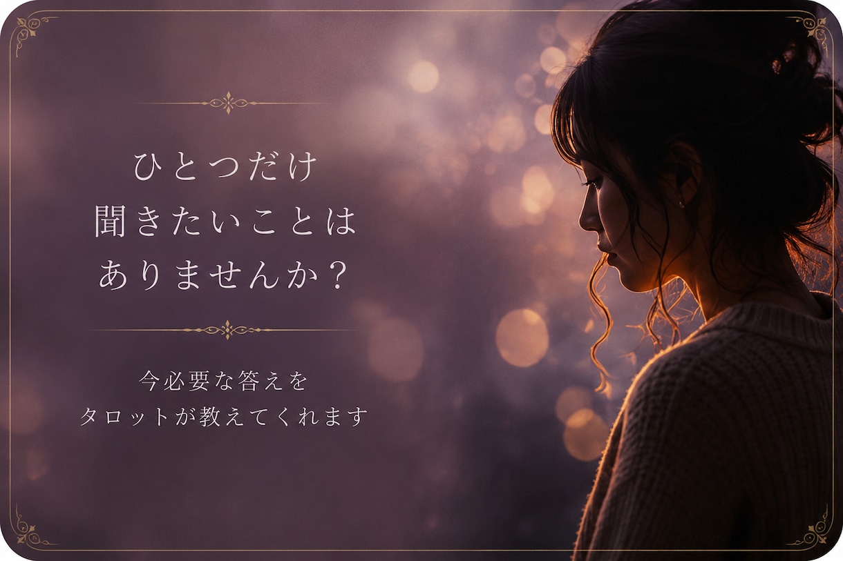 1枚のカードからあなたの今に必要なヒントお伝えます 知りたいことを1つお伝えください。 イメージ1