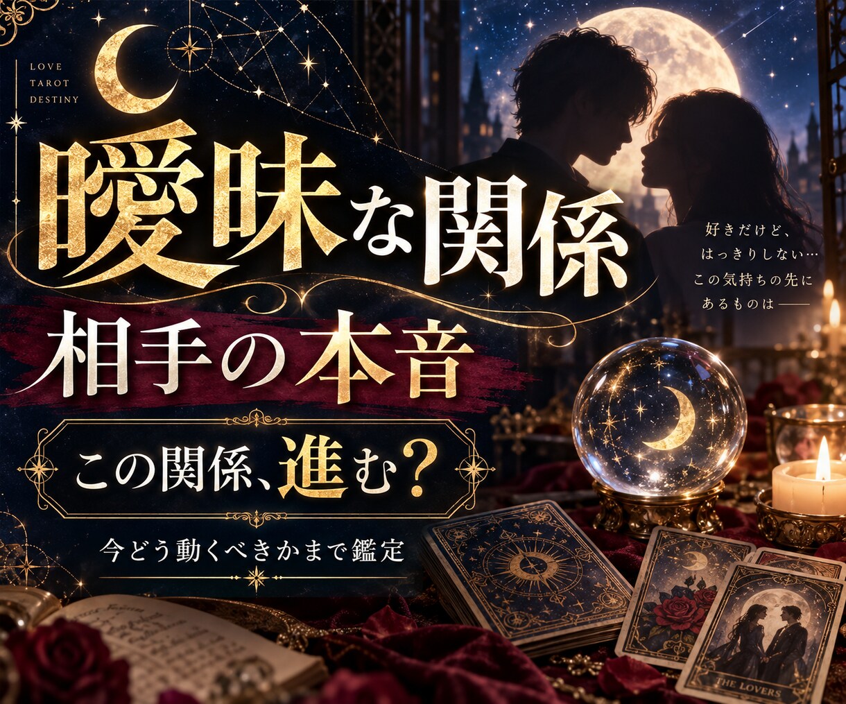 曖昧な関係、お相手の本音と今後を読み解きます 脈あり？都合のいい関係？今どう動くかまで鑑定 イメージ1