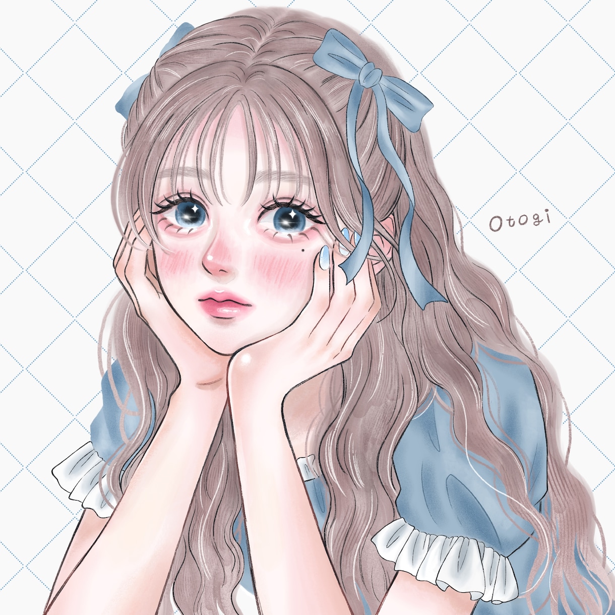 アナログ風×厚塗りの愛らしい女の子イラスト描きます SNSアイコンやオリジナルの一枚絵、プレゼントにおすすめ୨୧ イメージ1